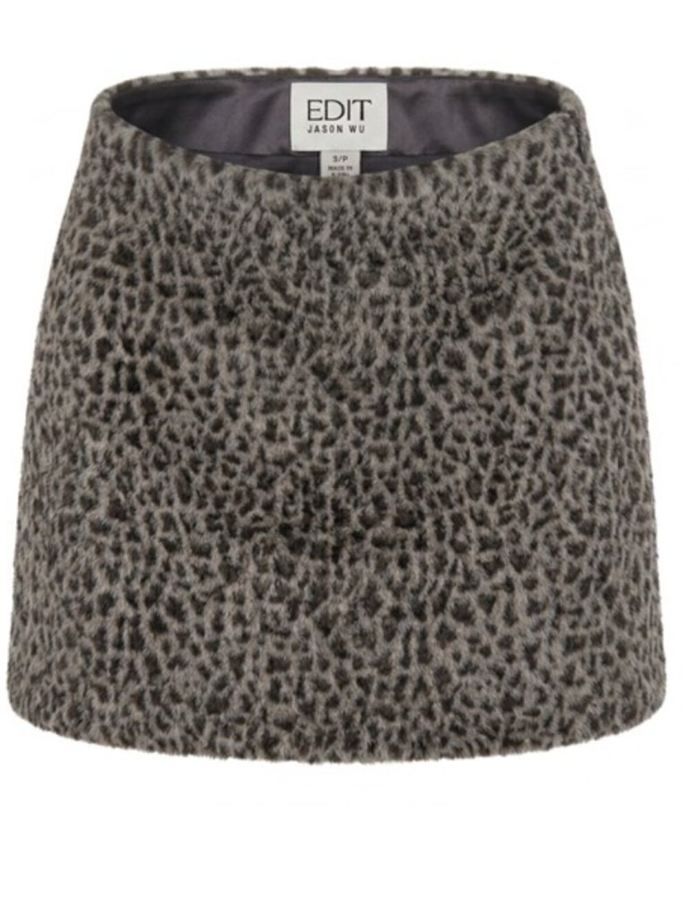 NWT EDIT Jason Wu Leopard Faux Fur Mini Skirt Small $159